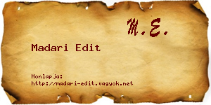 Madari Edit névjegykártya